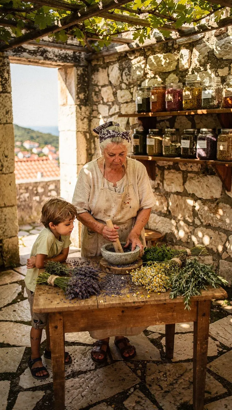 Umirujuća scena čajanke s prijateljima u prirodi